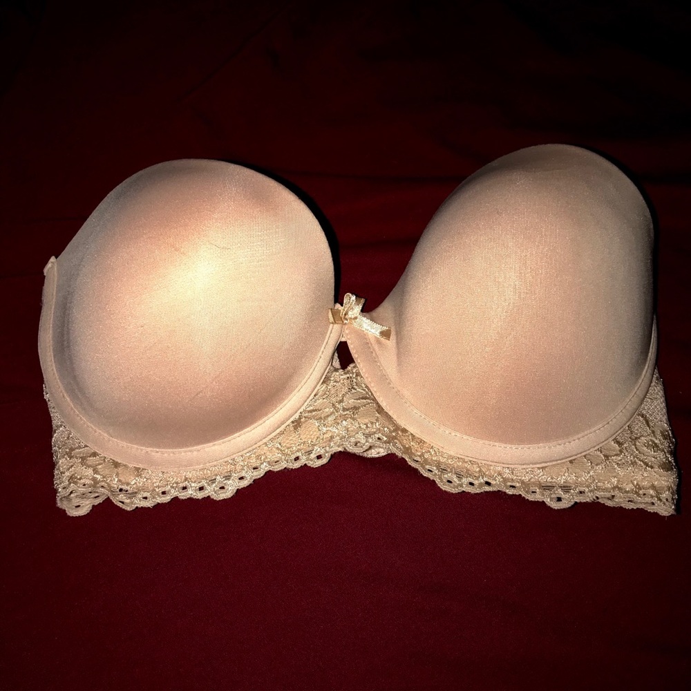 VS strapless lace Nude